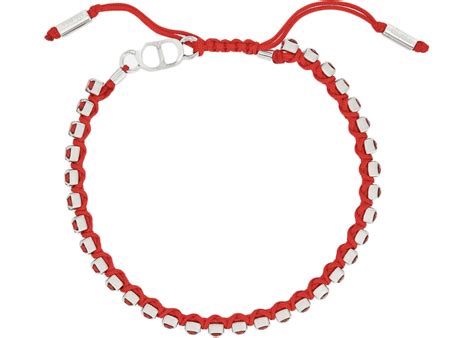 dior red rope bracelet|Dior perfumable bracelet.